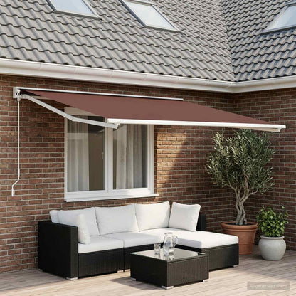 Awning Replacement Fabric Brown 500 x 350 cm Polyester