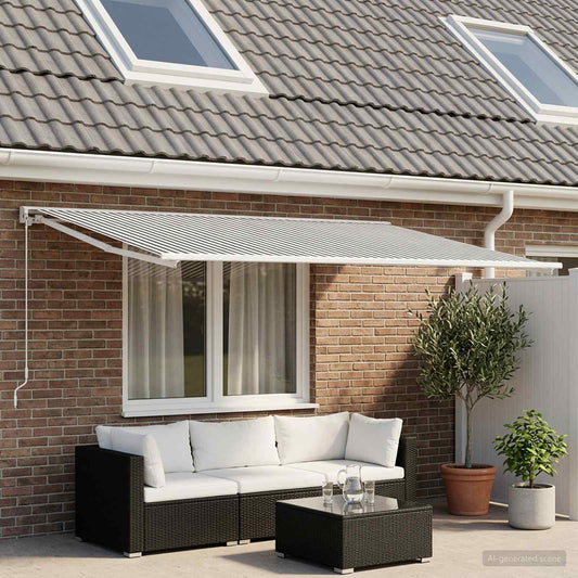 Awning Replacement Fabric Anthracite and White 250 x 200 cm