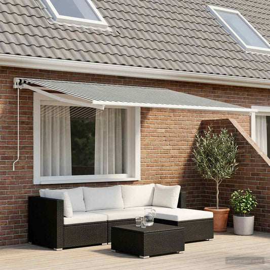 Awning Replacement Fabric Anthracite and White 400 x 300 cm