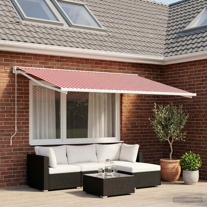 Awning Replacement Fabric Red and White 250 x 200 cm Polyester