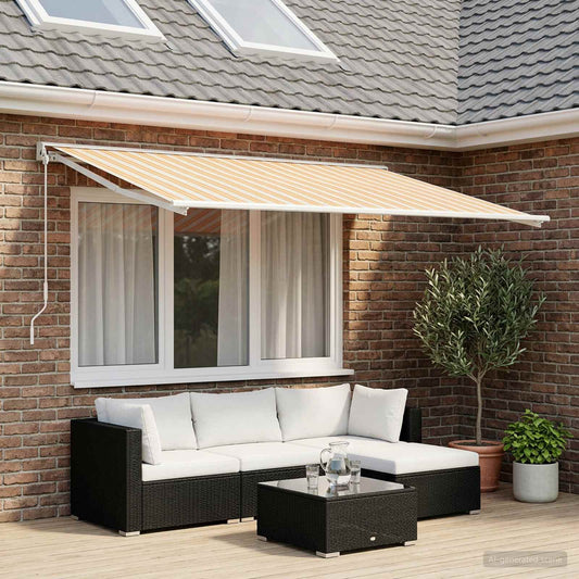 Awning Replacement Fabric Blue and Orange 450 x 300 cm