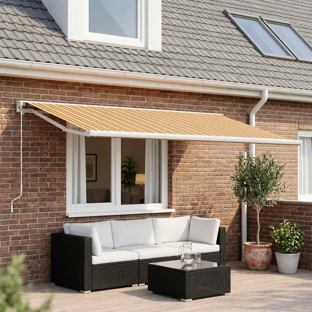 Awning Replacement Fabric Orange and Black 500 x 300 cm