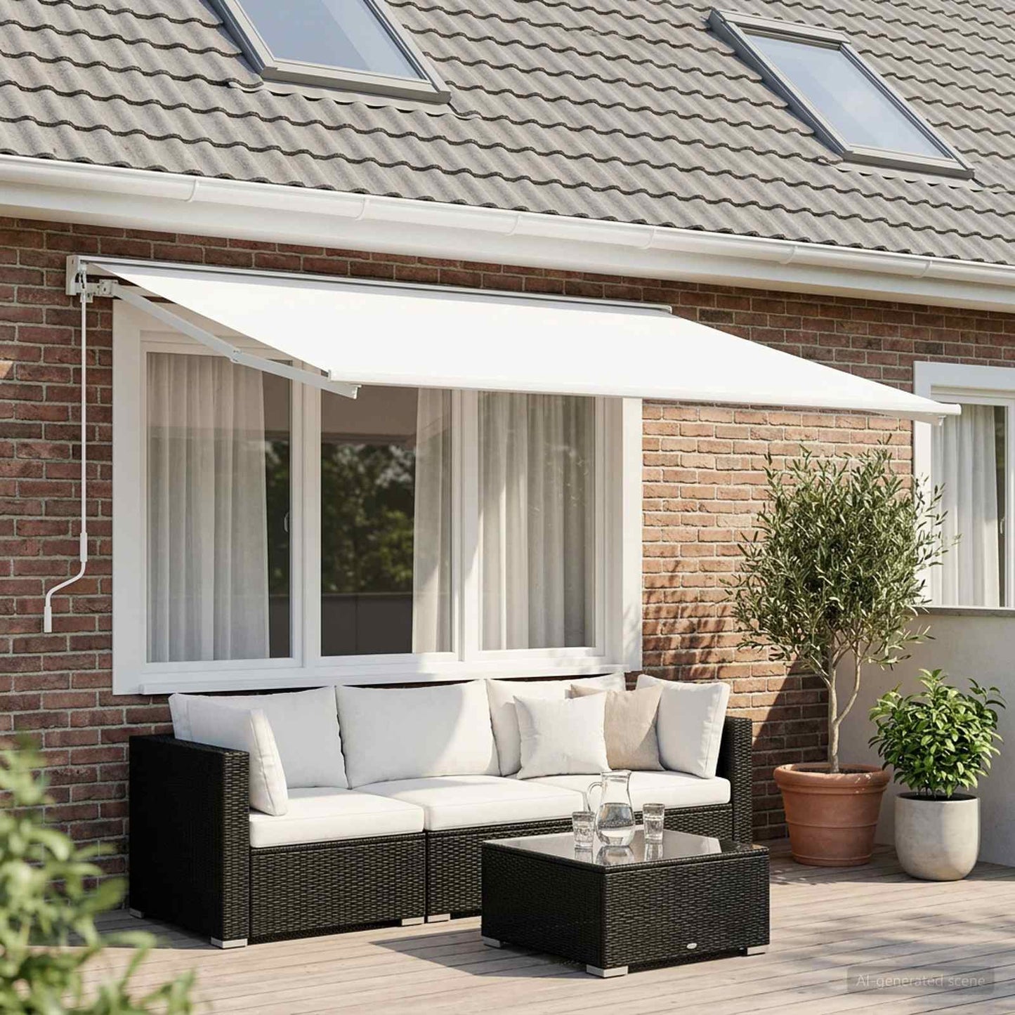 Awning Replacement Fabric White 500 x 350 cm Polyester