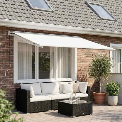 Awning Replacement Fabric White 500 x 350 cm Polyester