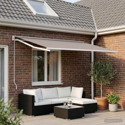 Awning Replacement Fabric Light Grey 300 x 250 cm Polyester
