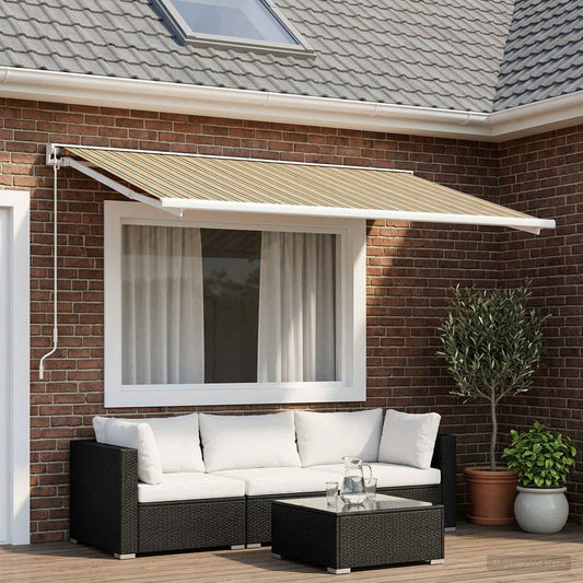 Awning Replacement Fabric Green and Yellow 500 x 300 cm