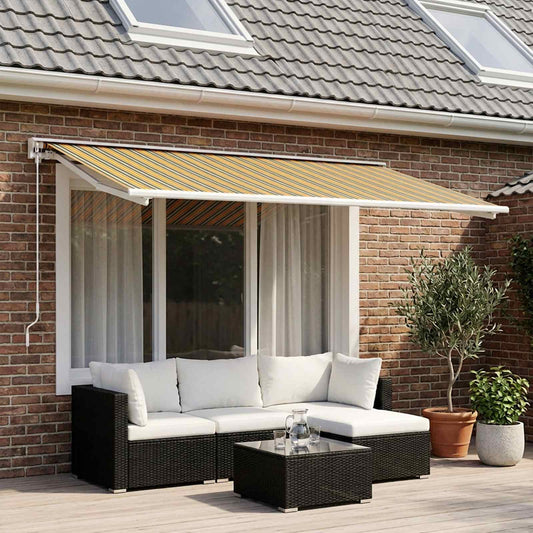 Awning Replacement Fabric Green and Yellow 600 x 350 cm