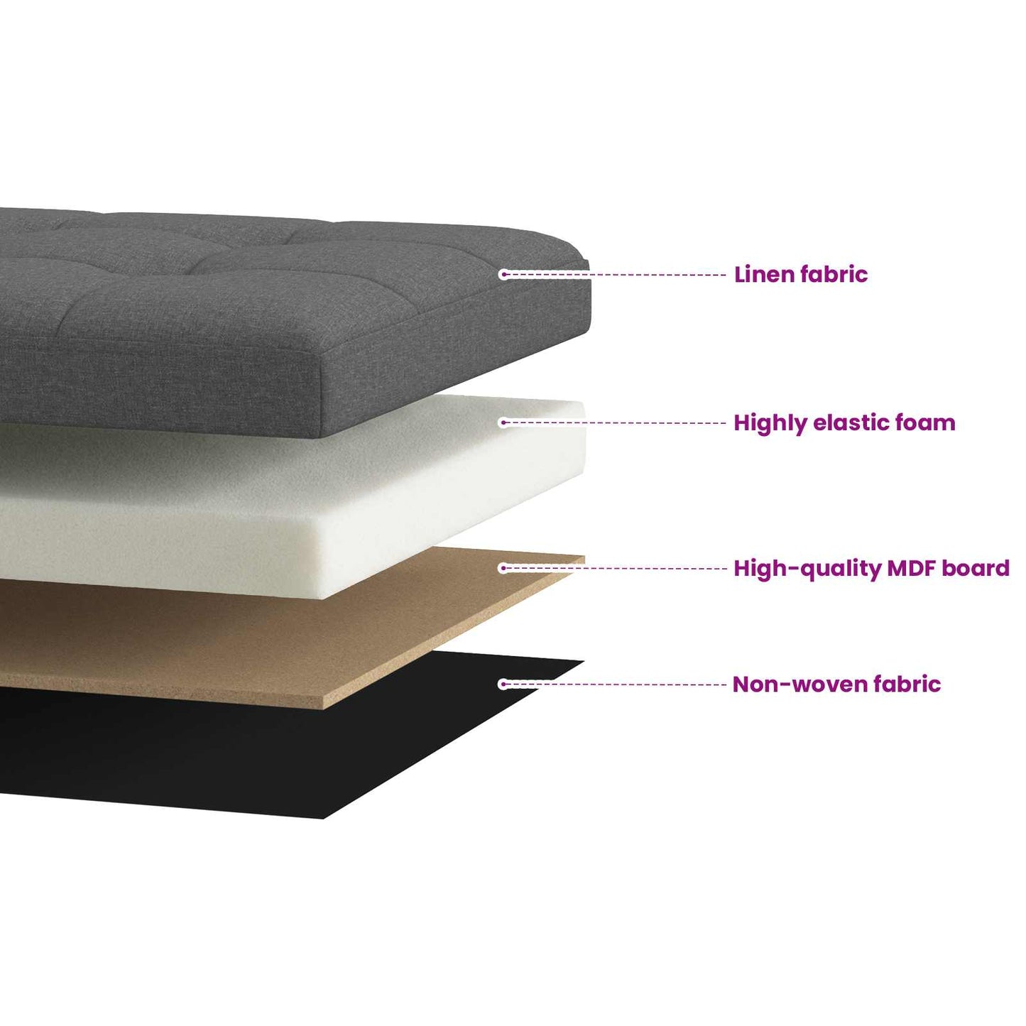 Foldable Storage Bench Light Grey 180 kg 80 L 77 x 38 x 38 cm