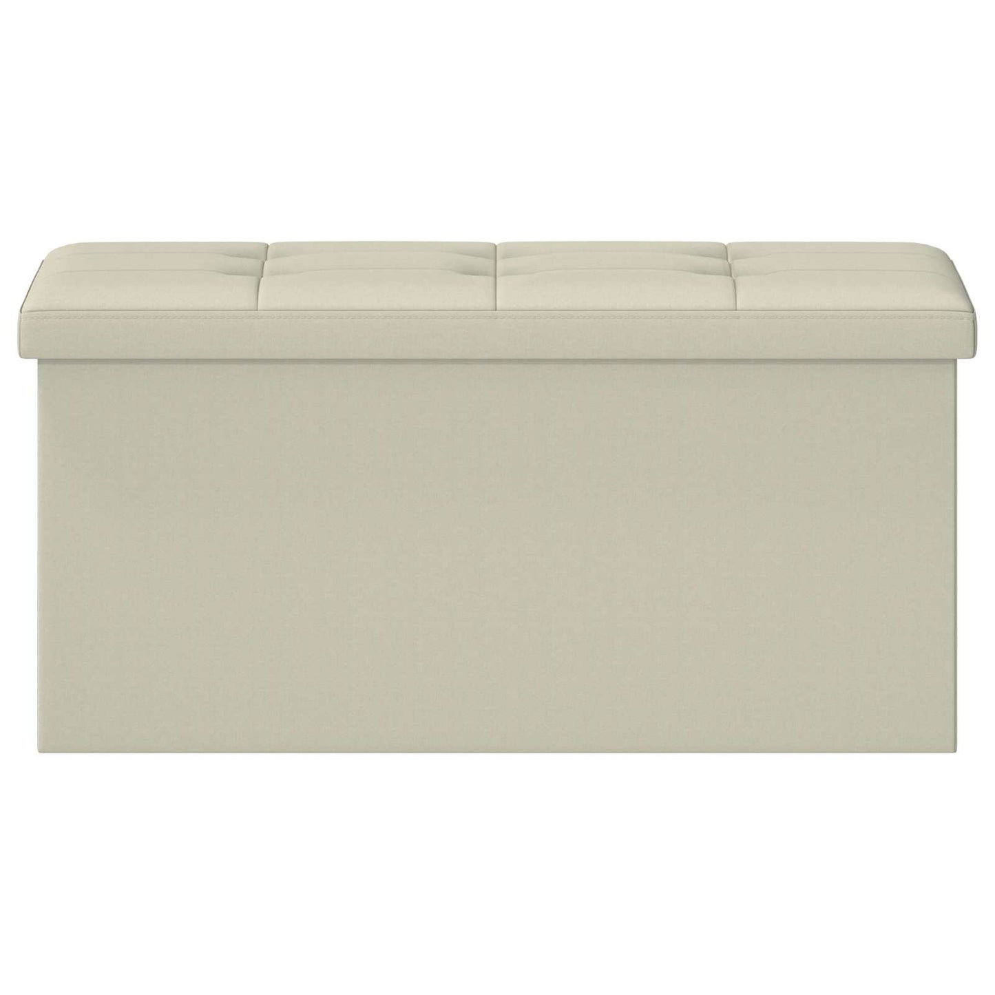 Foldable Storage Bench White 180 kg 80 L 77 x 38 x 38 cm Linen
