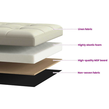 Foldable Storage Bench White 180 kg 80 L 77 x 38 x 38 cm Linen