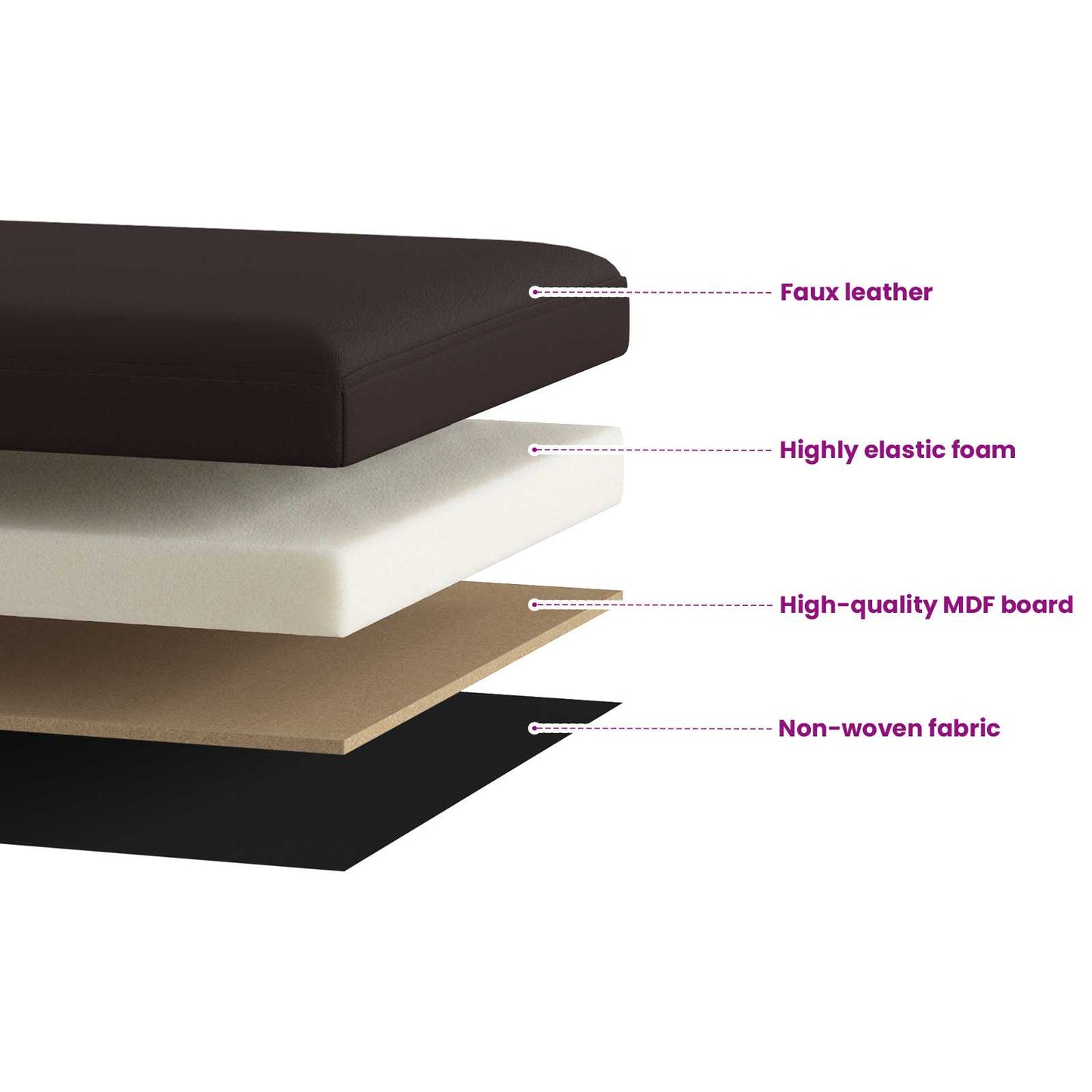 Foldable Storage Bench Brown 180 kg 80 L 77 x 38 x 38 cm PVC