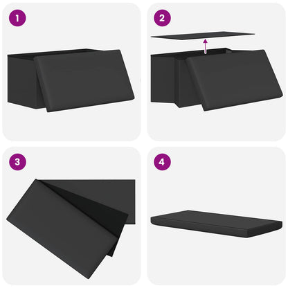 Foldable Storage Bench Grey 180 kg 80 L 77 x 38 x 38 cm PVC