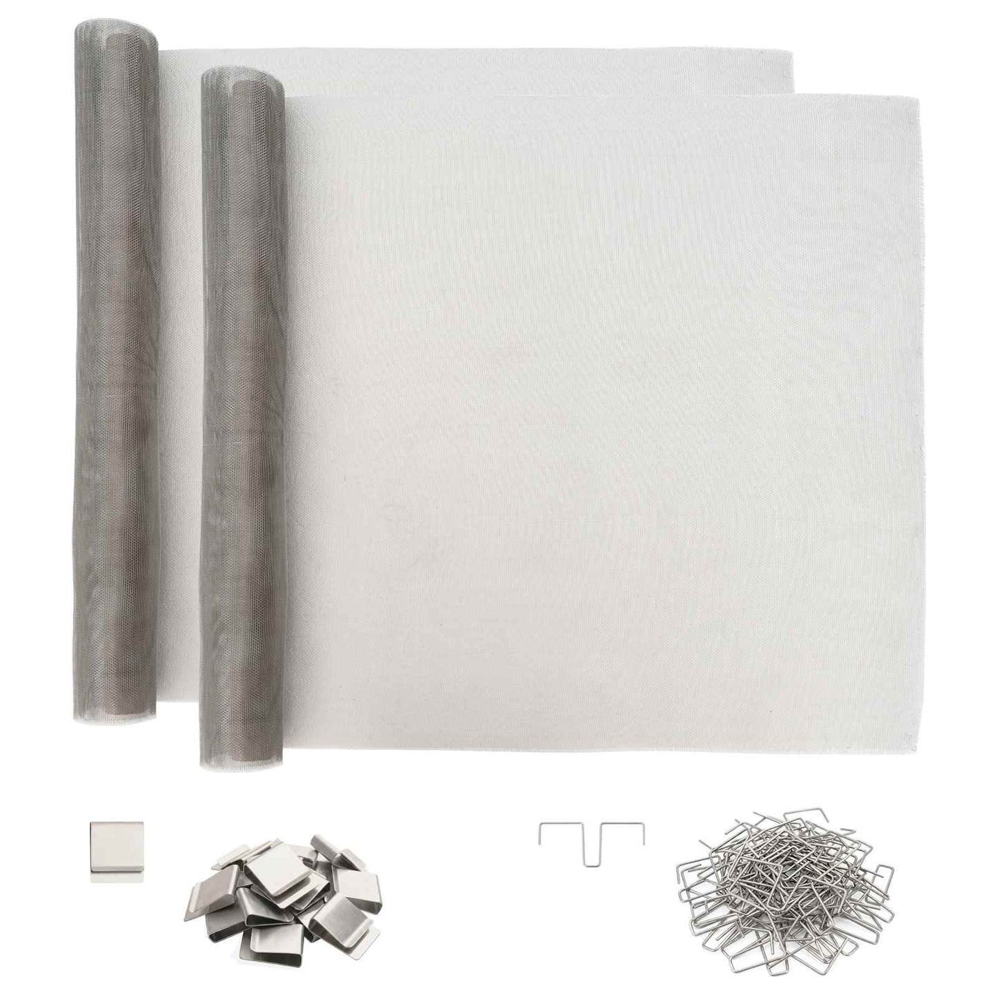 Light Shaft Cover with Clips 2 pcs 70 x 130 cm Silver