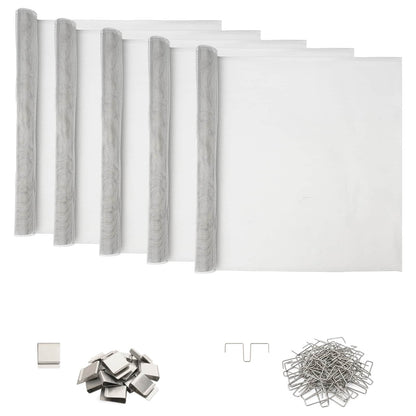 Light Shaft Cover with Clips 5 pcs 70 x 130 cm Aluminum Silver