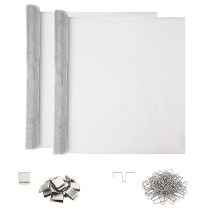 Light Shaft Cover with Clips 2 pcs 70 x 190 cm Aluminum Silver