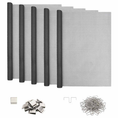 Light Shaft Cover with Clips 5 pcs 70 x 190 cm Fiberglass Grey