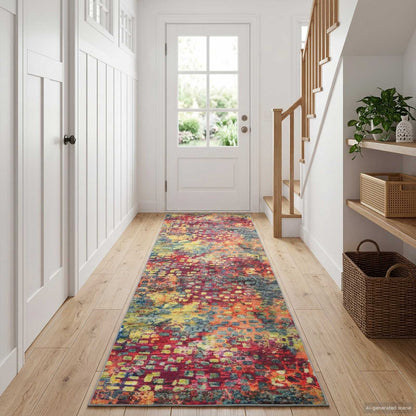 Rug Runner LESAKA Colourful 80 x 300 cm Diamond Velvet