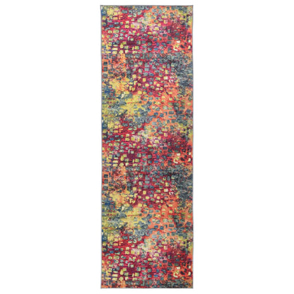 Rug Runner LESAKA Colourful 100 x 150 cm Diamond Velvet