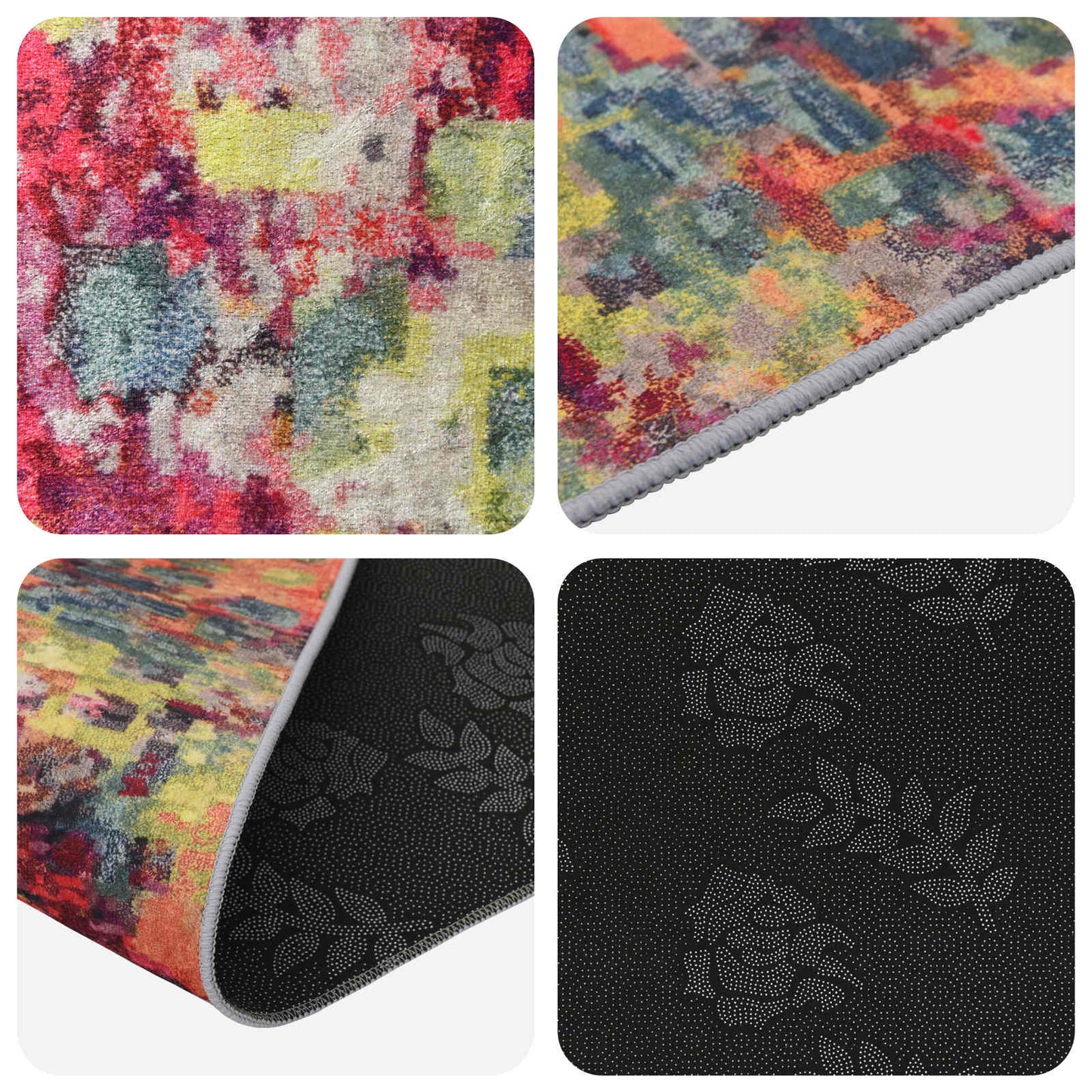 Rug Runner LESAKA Colourful 100 x 250 cm Diamond Velvet