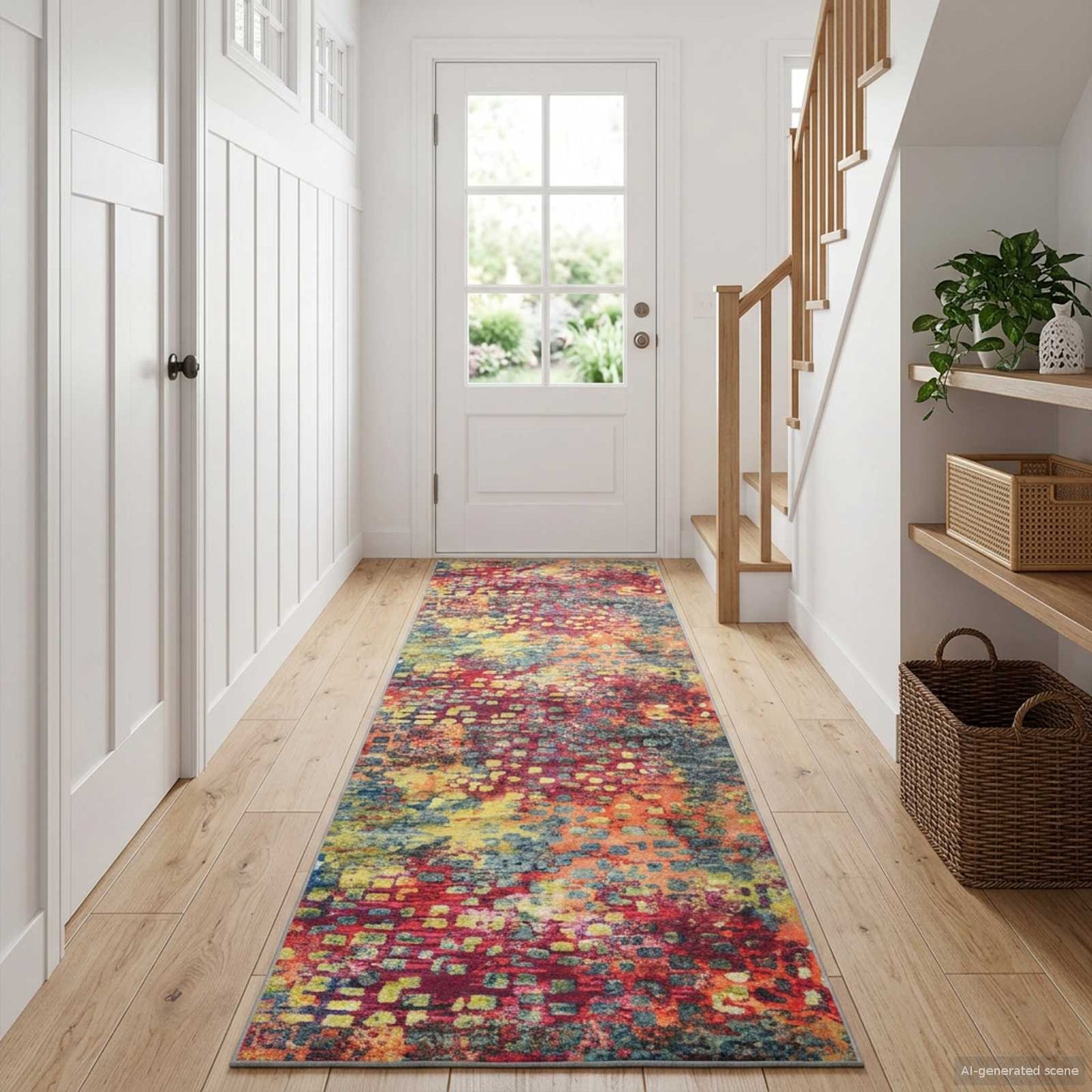 Rug Runner LESAKA Colourful 100 x 250 cm Diamond Velvet