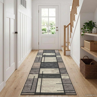 Rug Runner LESAKA Brown 100 x 300 cm Diamond Velvet
