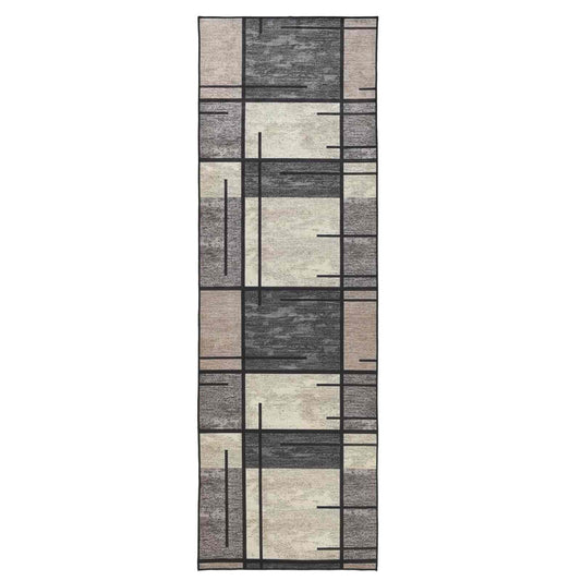 Rug Runner LESAKA Brown 100 x 450 cm Diamond Velvet