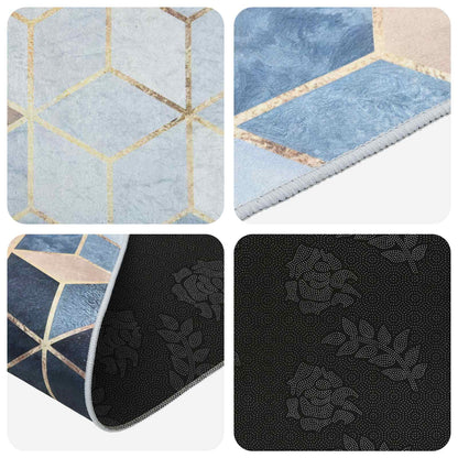 Rug Runner LESAKA Silver 80 x 150 cm Diamond Velvet