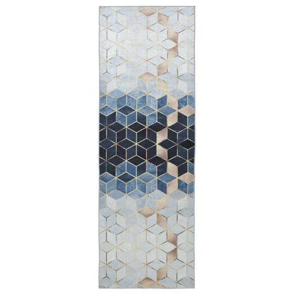 Rug Runner LESAKA Silver 80 x 150 cm Diamond Velvet