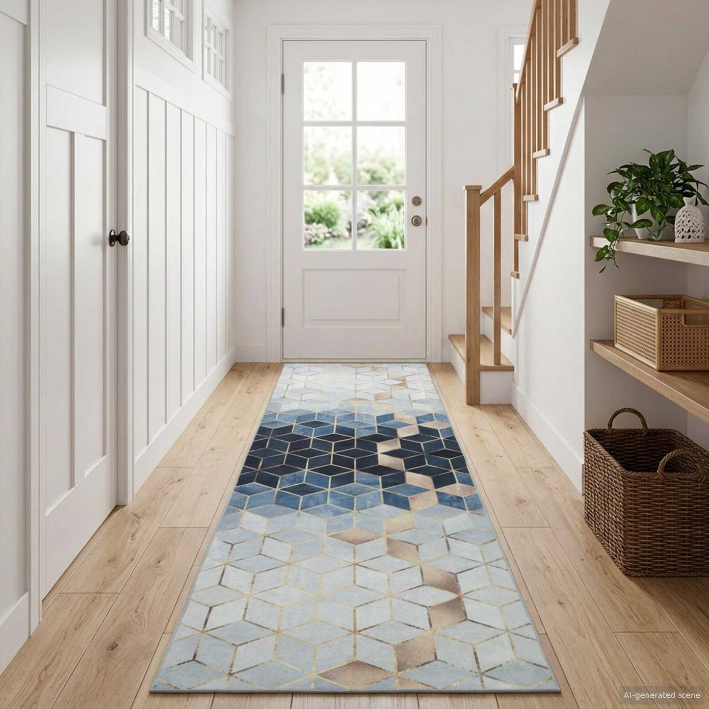 Rug Runner LESAKA Silver 80 x 250 cm Diamond Velvet