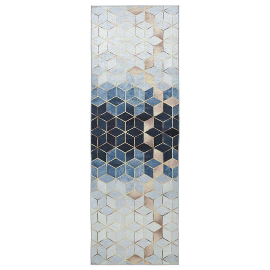Rug Runner LESAKA Silver 100 x 450 cm Diamond Velvet