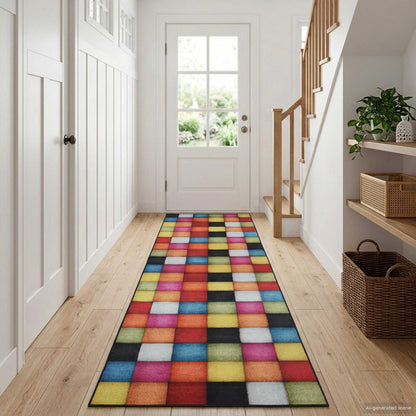 Rug Runner LESAKA Colourful 50 x 200 cm Diamond Velvet