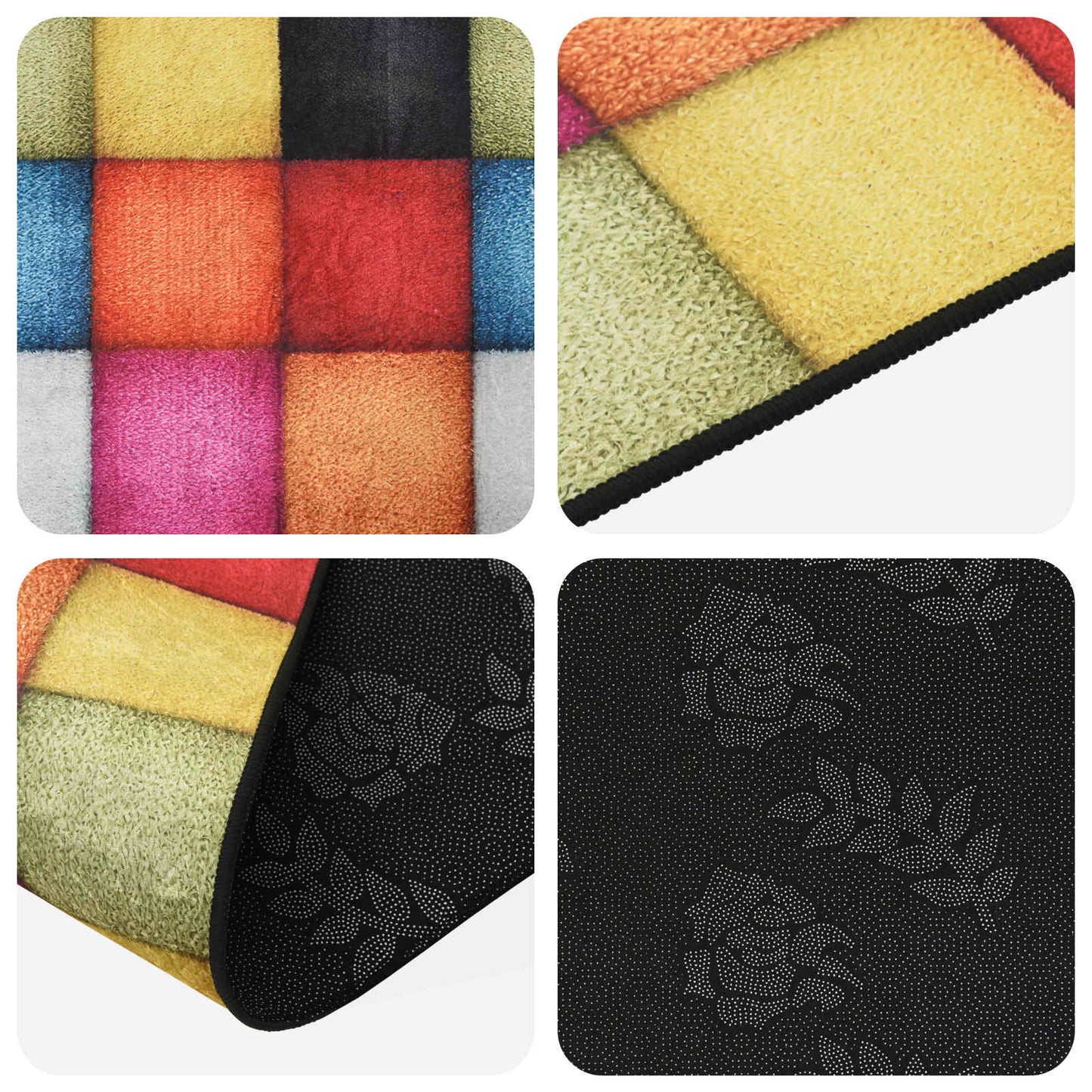 Rug Runner LESAKA Colourful 80 x 100 cm Diamond Velvet