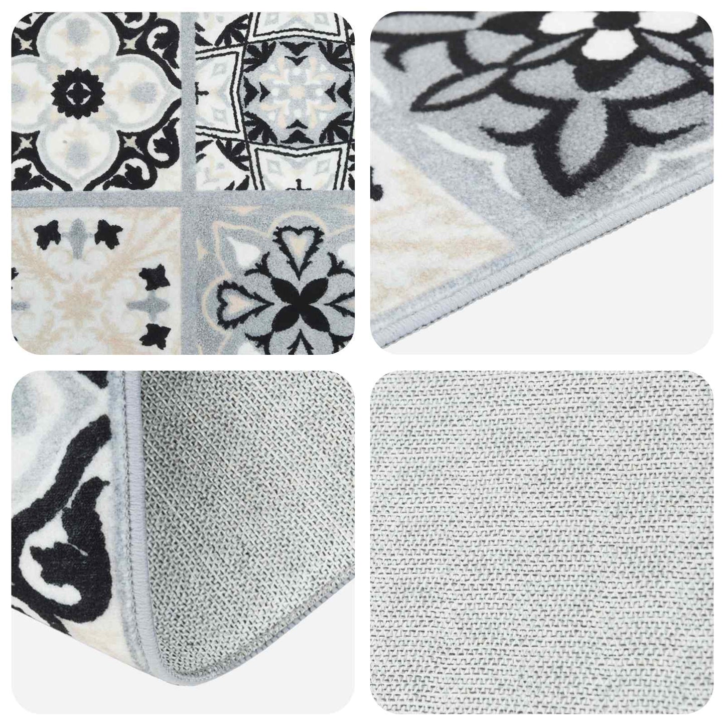 Rug Runner ORIZ 1150 gsm Grey and Black