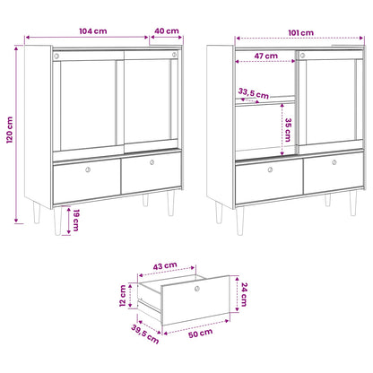 Cupboard BILBAO Dark Caramel 104 x 40 x 120 cm