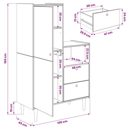 Cupboard BILBAO Caramel 100 x 45 x 160 cm