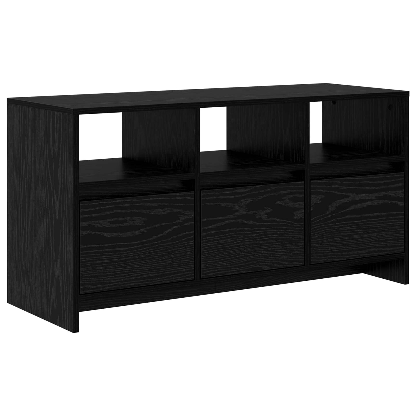 TV Cabinet 102 x 37.5 x 52.5 cm Black Oak Engineered Wood