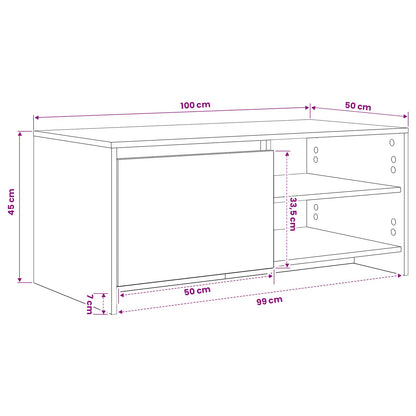Coffee Table Oak Wood 102 x 50 x 45 cm Engineered Wood