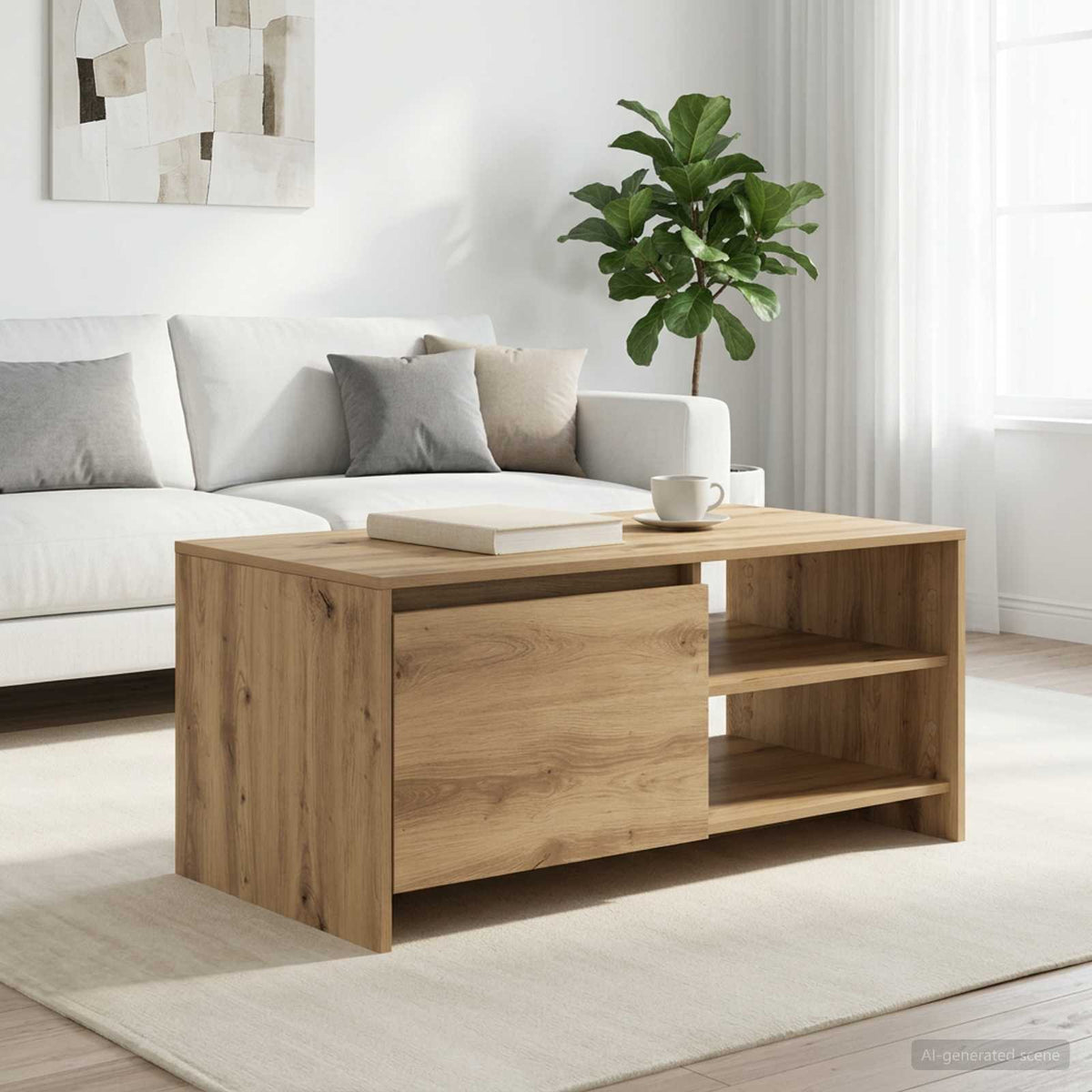 Coffee Table Artisan Oak 102 x 50 x 45 cm Engineered Wood