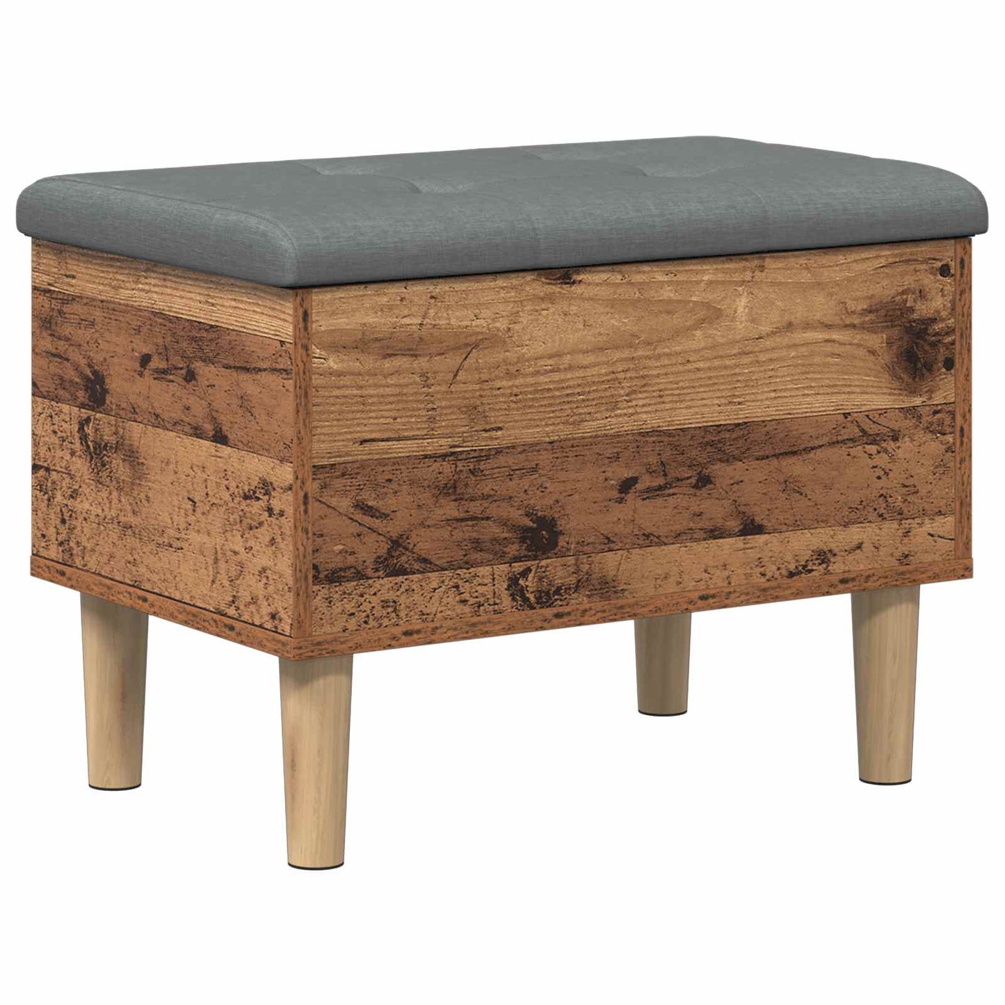 Storage Bench with Cushion Old Wood 62 x 42 x 46 cm