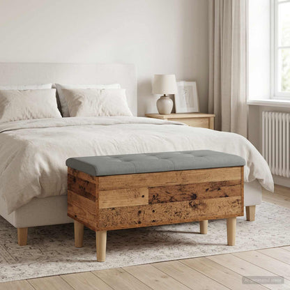 Storage Bench with Cushion Old Wood 82 x 42 x 46 cm