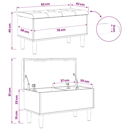 Storage Bench with Cushion Old Wood 82 x 42 x 46 cm