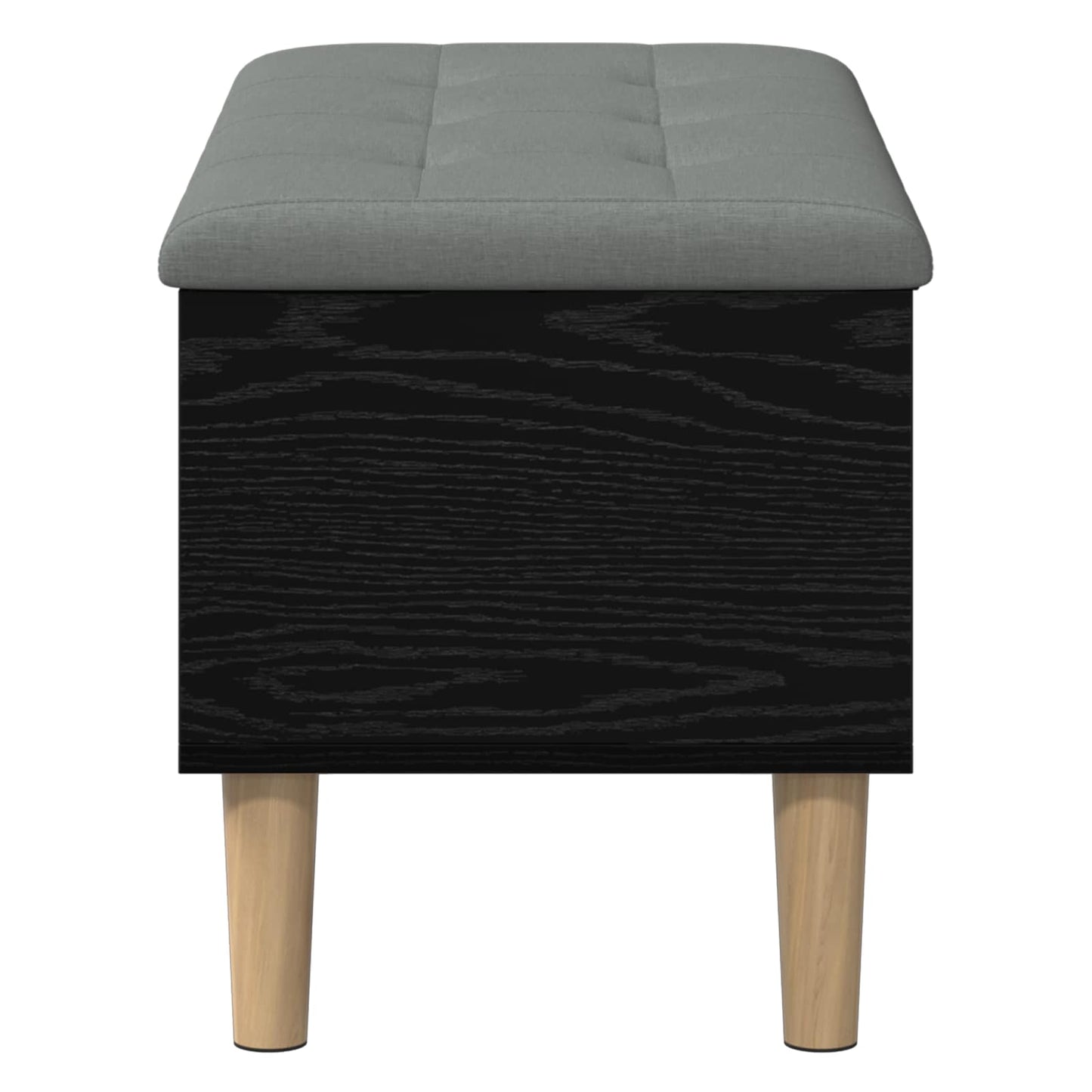 Storage Bench with Cushion Black Oak 82 x 42 x 46 cm