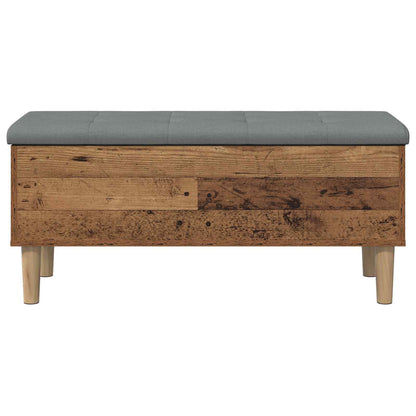 Storage Bench with Cushion Old Wood 102 x 42 x 46 cm