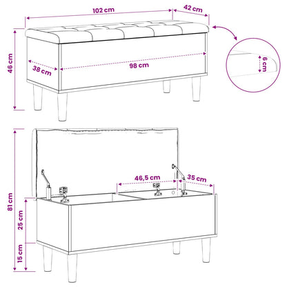 Storage Bench with Cushion Artisan Oak 102 x 42 x 46 cm