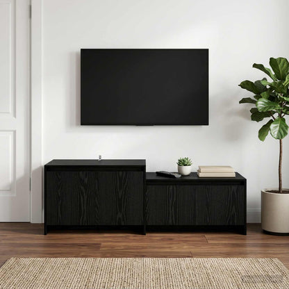 TV Cabinet 147 x 35 x 50 cm Black Oak Engineered Wood