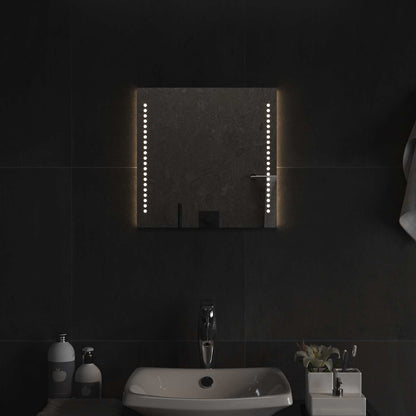 LED Bathroom Mirror Transparent 40 x 40 cm Tempered Glass