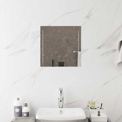 LED Bathroom Mirror Transparent 40 x 40 cm Tempered Glass
