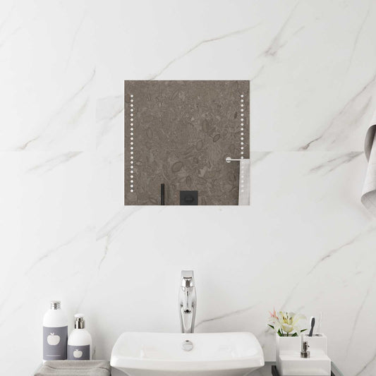 LED Bathroom Mirror Transparent 40 x 40 cm Tempered Glass