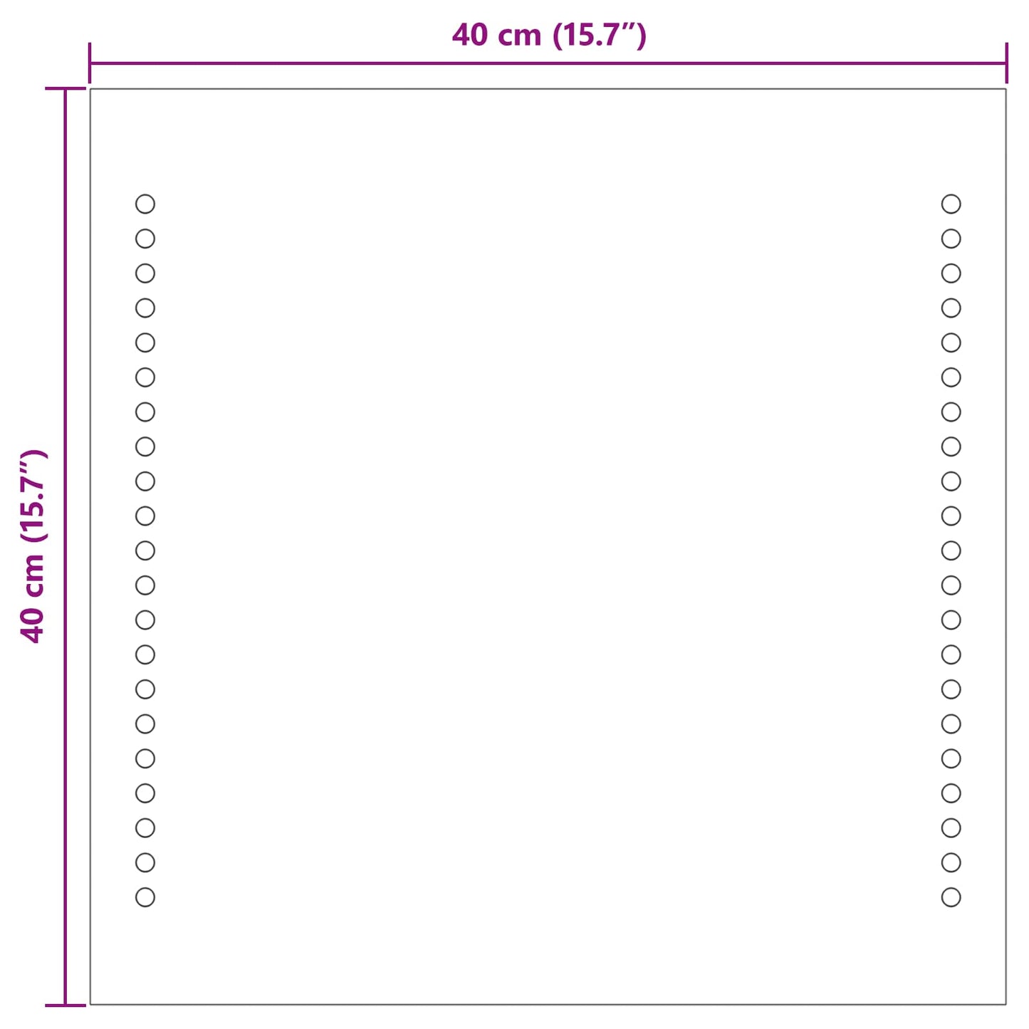 LED Bathroom Mirror Transparent 40 x 40 cm Tempered Glass
