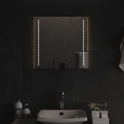 LED Bathroom Mirror Transparent 50 x 50 cm Tempered Glass